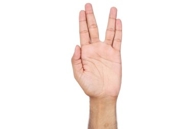 El hareketi resmi. Beyaz arka planda yalıtılmış.