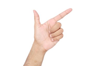 El hareketi resmi. Beyaz arka planda yalıtılmış.