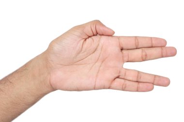 El hareketi resmi. Beyaz arka planda yalıtılmış.