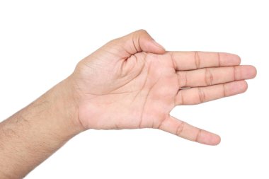 El hareketi resmi. Beyaz arka planda yalıtılmış.