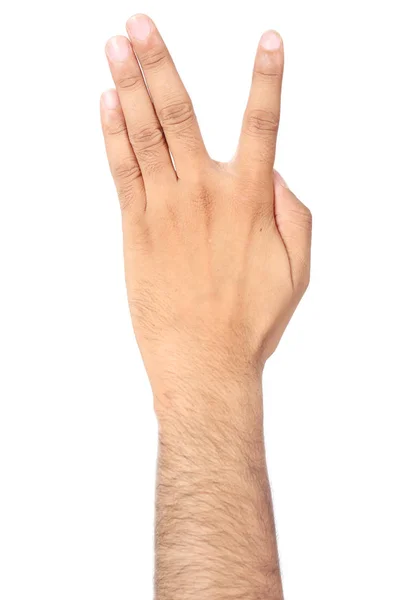Bild Mänsklig Hand Isolerad Vit Bakgrund — Stockfoto