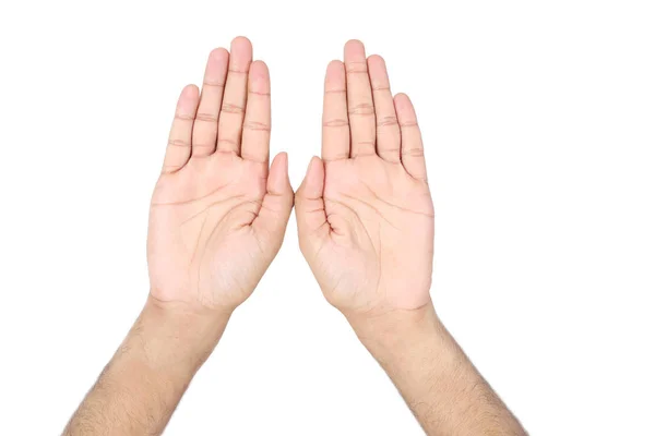 Beeld Van Menselijke Handen Geïsoleerd Witte Achtergrond — Stockfoto