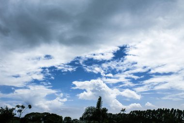 Yağmurdan sonra hava gökyüzü resmi. Beyaz arka planda yalıtılmış.