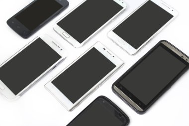  Cep telefonu resmi. Beyaz arka planda yalıtılmış.