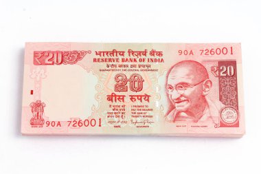 Hint para birimi notu resmi. Beyaz arka planda yalıtılmış.