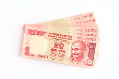 Hint para birimi notu resmi. Beyaz arka planda yalıtılmış.