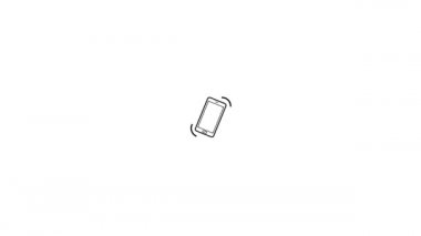 Mobil titreşimli animasyon. Beyaz arka planda yalıtılmış.