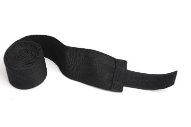 Boks bandajı portresi. Beyaz arkaplanda izole.