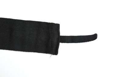 Boks bandajı portresi. Beyaz arkaplanda izole.