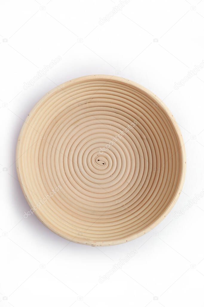 Portrait of Proofing Basket. Isolated on white background