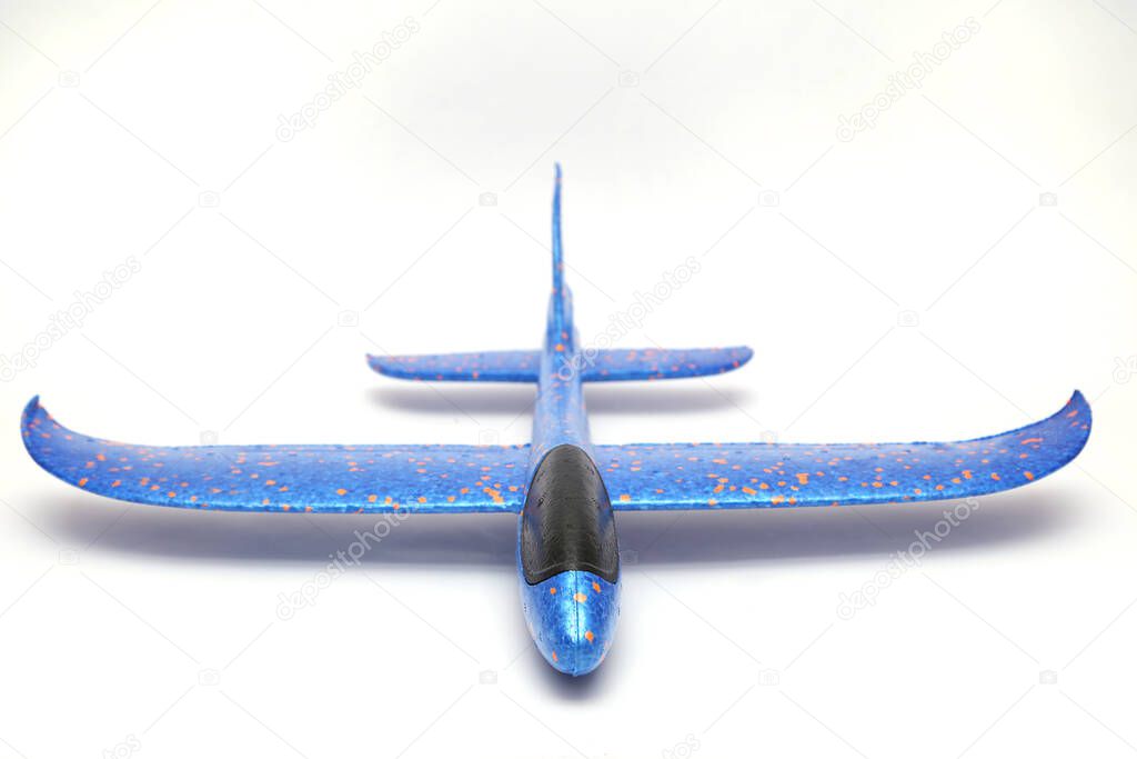 Portrait of Airplane Gliders Foam. Isolated on white background