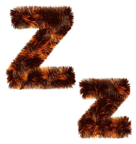 多目的利用のための動物の毛皮の装飾的なアルファベットの創造的なデザイン — ストック写真