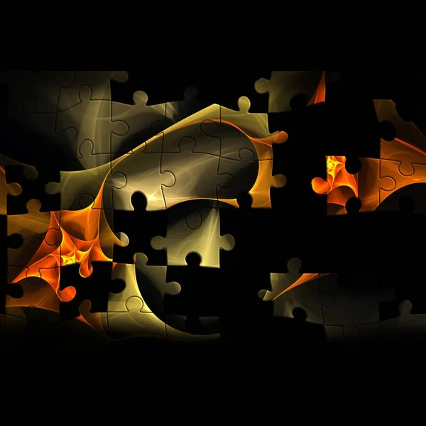 Färgglada kreativa mosaik bakgrund med fractal pussel — Stock fotografie