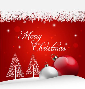Süsleme ile Bir Merry Christmas arka plan İllüstrasyon