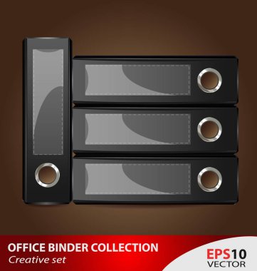 Siyah renkte tasarlanmış office belge bağlayıcı yaratıcı koleksiyonu 