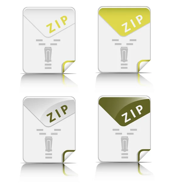 クリエイティブでモダンなデザインの Zip ファイルの種類アイコン — ストックベクタ