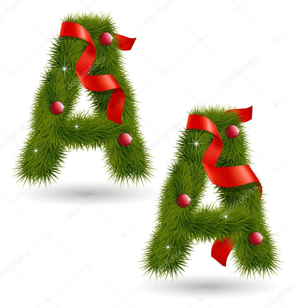 Creative design of Christmas-related decorative alphabet for multipurpose use
