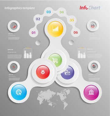 stilize infographics sunum, seçenek şablonu