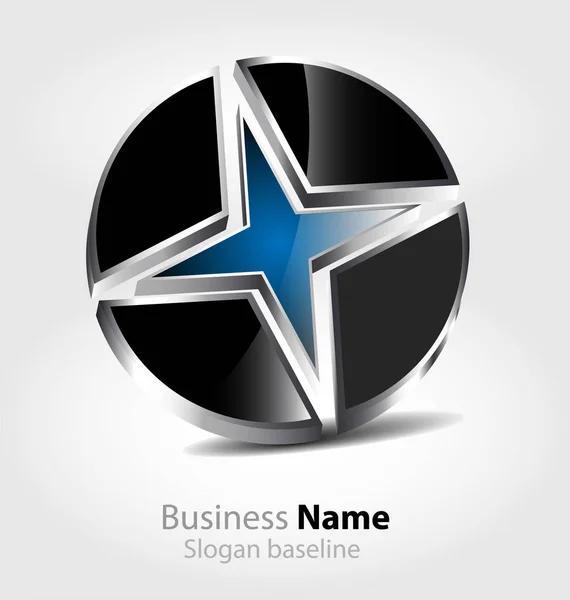 Originally Designed Abstract Glossy Logo — Stock Vector