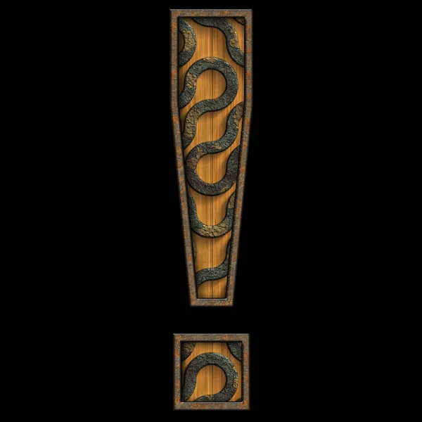 Redare 3D a simbolului din lemn și metal — Fotografie, imagine de stoc