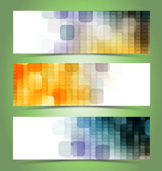 Pancartas geométricas abstractas de mosaico — Vector de stock