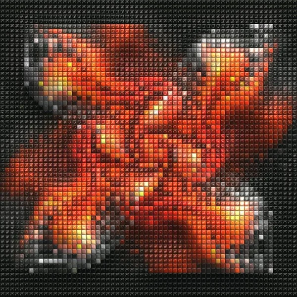 Representación 3D de píxeles de hojaldre fondo fractal —  Fotos de Stock