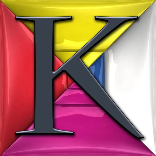 Rendu 3D de la lettre alphabet brillant — Photo