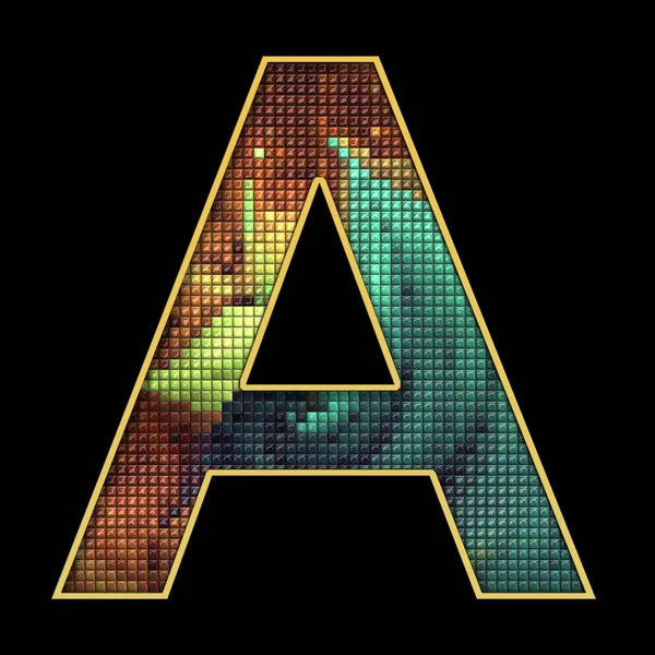 Representación 3D de píxeles hojaldre letra del alfabeto — Foto de Stock