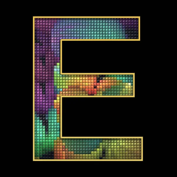 3D render puff pixel ábécé levél — Stock Fotó
