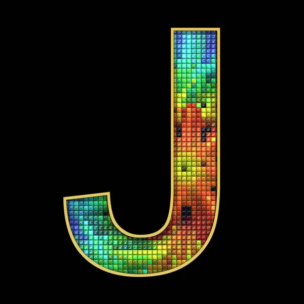 3D činí z listového pixelů abeceda dopisu — Stock fotografie