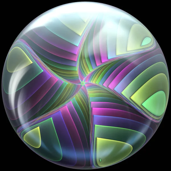 Glossy button with fractal — Stock Photo, Image