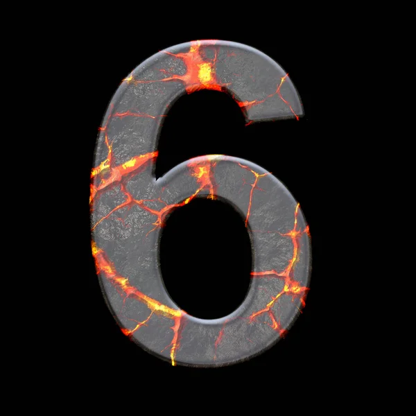 3D-Darstellung von Vulkanrissen Alphabet-Zahl — Stockfoto