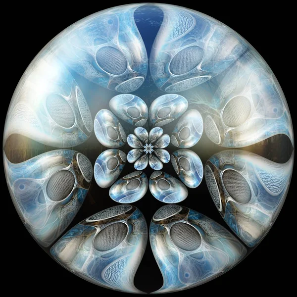 Botão brilhante com fractal — Fotografia de Stock