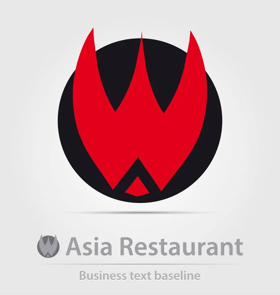 Ásia restaurante ícone de negócios —  Vetores de Stock