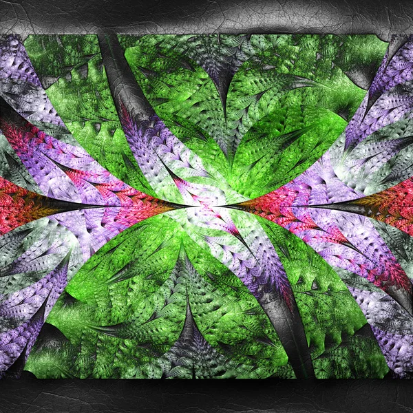 3D-rendering van kunststof fractal op leer — Stockfoto