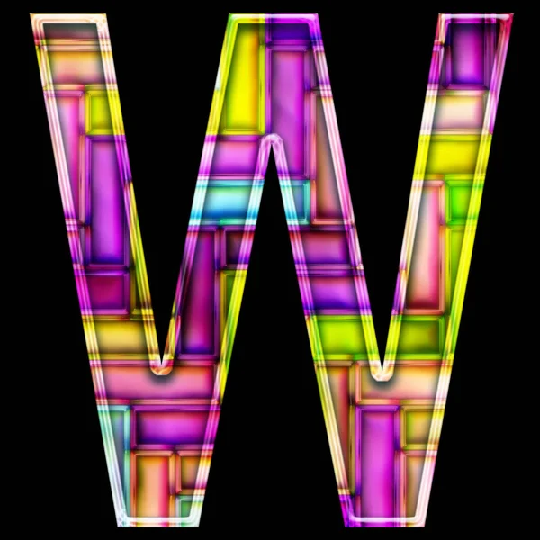 3D činí z písmene abecedy cihly neon — Stock fotografie