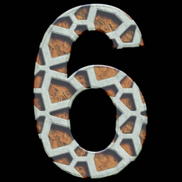 Renderização 3D do número do alfabeto da grelha — Fotografia de Stock