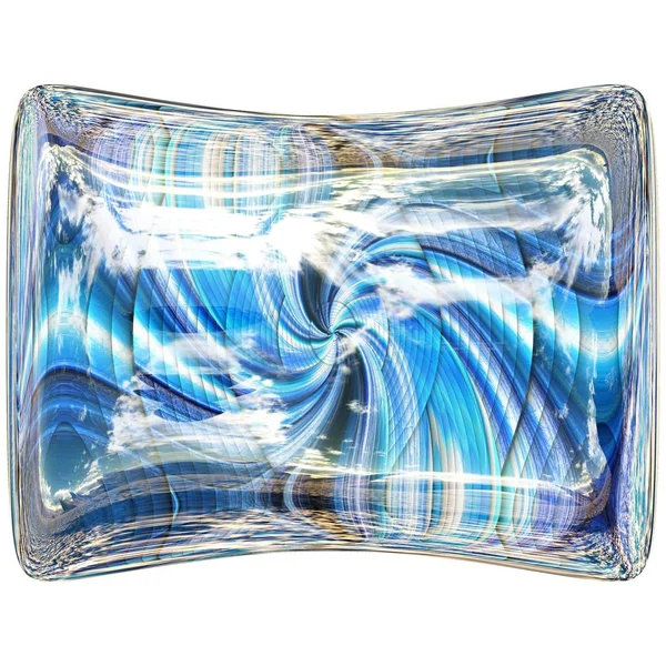 Botão de travesseiro 3D brilhante com ornamento fractal colorido — Fotografia de Stock