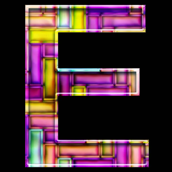 네온 벽돌 알파벳 편지의 3d 렌더링 — 스톡 사진