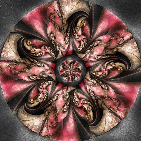 3D καθιστούν πολύχρωμο πλαστικό fractal λουλούδι δίσκου — Φωτογραφία Αρχείου