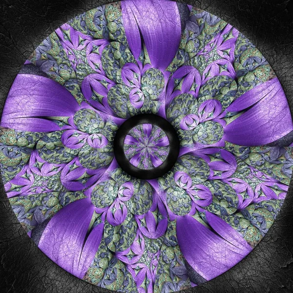 3D render van kleurrijke kunststof fractal bloem schijf — Stockfoto