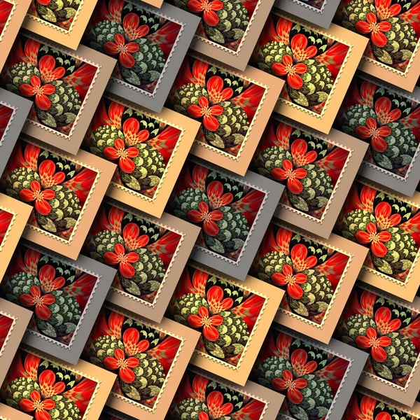 Seamless fractal stamp pattern leather tile