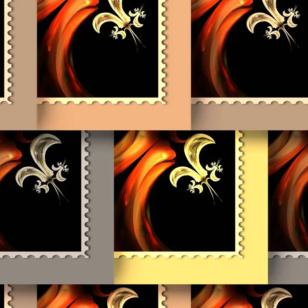 Patrón de sello fractal sin costura azulejo de cuero — Foto de Stock