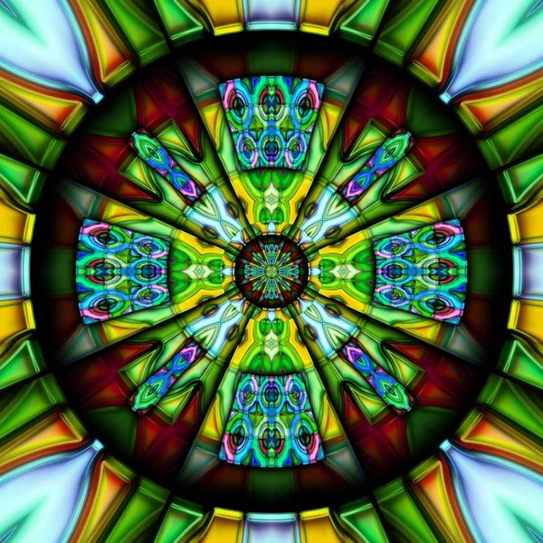 3D render stained glass background seamless tile — Stock Photo, Image