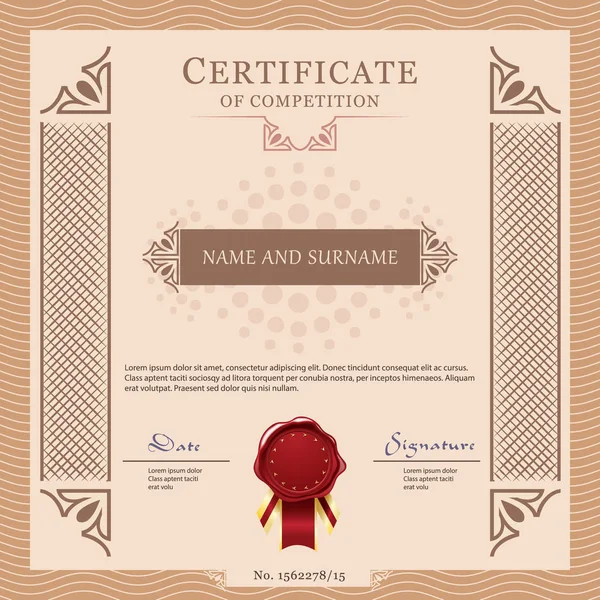 Certificate vecter template — Stock Vector