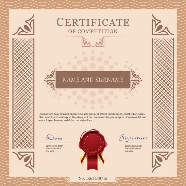 Plantilla de certificado vecter — Vector de stock