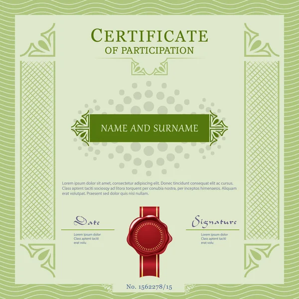 Plantilla de certificado vecter — Vector de stock