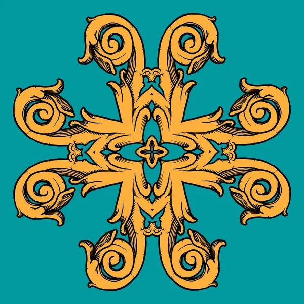 Eingefärbtes handgezeichnetes Vektor-Ornament — Stockvektor