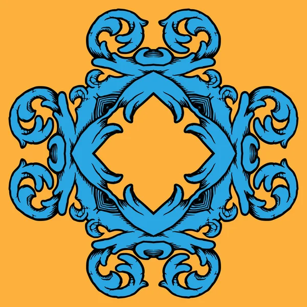 Eingefärbtes handgezeichnetes Vektor-Ornament — Stockvektor