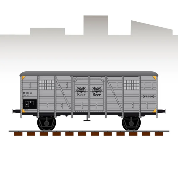 Detailed railway wagon vector illustration — Stock Vector